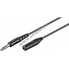 AUX fejhallgat s audio hosszabbt kbel, 3 pines 6,35mm 5m