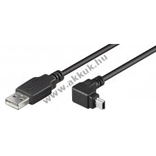 Goobay USB kbel 2.0 mini USB 5pin - 90 fok - csatlakozval 1,8m fekete