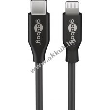Goobay USB C 2.0 s Apple Lightning tlt- s adatkbel 1m fekete