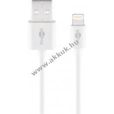 Goobay USB �s Apple Lightning (MFI tanus�tv�nnyal ell�tott) t�lt�- �s adak�bel feh�r 1m