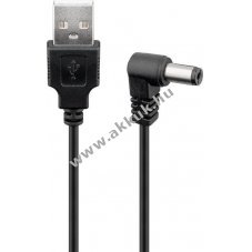 Goobay USB és DC (5,5 x 2,1mm) töltőkábel fekete (50cm)
