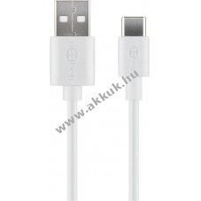 Goobay USB-C - USB-A tlt s szinkonizl kbel 0,5m fehr