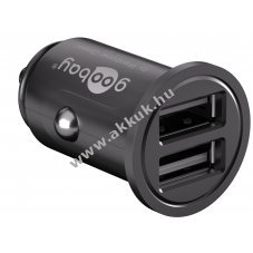 Goobay auts USB mini adapter tlt 12V 2db USB fekete (4,8A)