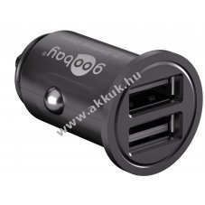 Goobay auts USB mini adapter tlt 12V 2db USB fekete (4,8A) - Kirusts!