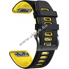 raszj 26mm Garmin Fenix 6X, fekete-srga