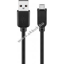 Goobay USB-A Micro-B k�bel 1,8m fekete USB2.0 480Mbit/s 0,5A 2,5W