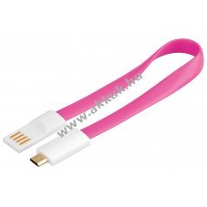 Goobay m�gneses USB 2.0 Hi-Speed k�bel 0,2m pink USB A - USB Micro-B - A k�szlet erej�ig