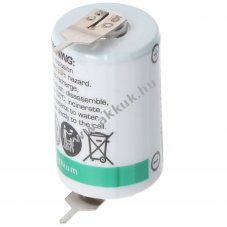 SAFT lithium elem LS14500PF forraszthat� PCB 2 pin - AA 3,6V 2,6Ah (Li-SOCl2)