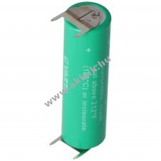 Varta lithium elem - CR AA forraszthat� PCB 4pin (2+ 2- p�luson) 3V 2,3Ah (LiMnO2)