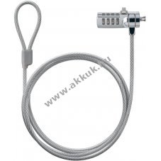 Goobay laptop �s PC biztons�gi z�r 4 sz�mjegy� k�d 1,5m 4,5mm m�anyag bevonat� ac�lk�bel