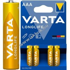 Varta LR03/AAA (Micro) 4103 1,5V 4db/csomag alk�li-mang�n elem - A k�szlet erej�ig