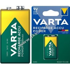 Varta 6HR61 56722 akku 9V 200mAh 1db/csomag Ready-to-Use NiMH - Ki�rus�t�s