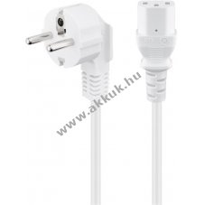 Goobay der�ksz�g� h�l�zati k�bel C13 5m feh�r 3*1mm2 CEE7/7 (Typ E/F) Schuko 90�