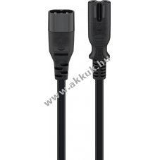 Goobay H�l�zati hosszabb�t� C7/C8 2m 2x0,75mm2 fekete