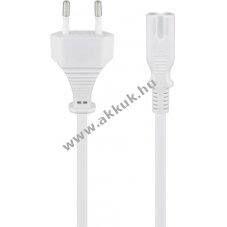 Goobay t�pk�bel Eurodug� C (CEE7/16) - C7 k�sz�l�kcsatlakoz� 5m 2x0,75mm2 feh�r