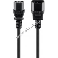 Goobay t�pk�bel hosszabb�t� 3m fekete 3x1mm2 IEC C14 dug� IEC C13 aljzat