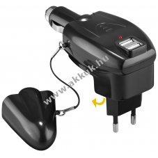 USB t�lt� 2in1 (h�l�zati �s aut�s) 2db USB kimenettel 1A - A k�szlet erej�ig