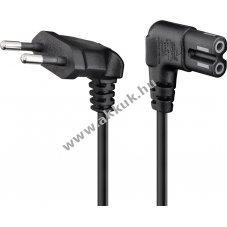 Goobay h�l�zati k�bel Eurodug� C (CEE 7/16) 90� > C7 90� 1m 2x0,75mm2 fekete - A k�szlet erej�ig