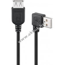 USB 2.0 Hi-Speed Verl�ngerungskabel A Stecker 90�-os k�ny�k rechts > A Buchse