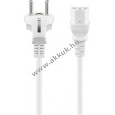 Goobay h�l�zati k�bel 5m feh�r 3x1 mm2 CEE 7/7 C13 csatlakoz�val