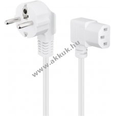 Goobay 1,5m C13 C14 k�bellel k�toldalt der�ksz�g� csatlakoz�val feh�r