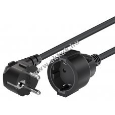 Goobay 10m fekete v�d��rintkez�s hosszabb�t� k�bel 3x1,5 mm2 90� dug� aljzat