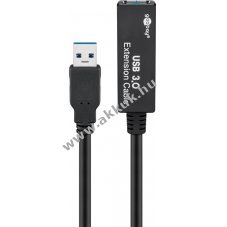Goobay akt�v USB-A hosszabb�t� 5m fekete 7,5W 1,5A 5Gbit/s USB3.0
