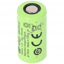 GP GP75AAH 2/3AA akku 1,2V 750mAh 1db/csomag modell�p�t� NiMH