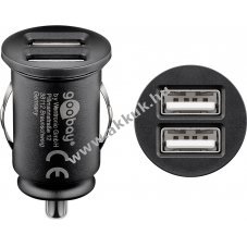 Goobay Dual USB aut�s t�lt� 15,5W 2x USB-A fekete - A k�szlet erej�ig