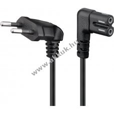 Goobay h�l�zati k�bel Sonos Eurostecker C (CEE 7/16) 90� C7 90� 5m fekete (2*0,75mm2) - Ki�rus�t�s