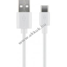 Goobay USB-C t�lt�s- �s szinkronk�bel 15W 3A USB-C-USB-A 3m USB2.0 480Mbit/s