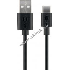 Goobay USB-C t�lt�- �s szinkroniz�l� k�bel 15W 3A 480Mbit/s 3m USB-C-USB-A - Ki�rus�t�s