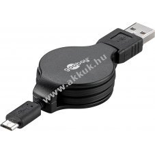 Goobay kih�zhat� Micro USB t�lt�- �s szinkronk�bel 1m USB A 2.0 Hi-Speed fekete - A k�szlet erej�ig