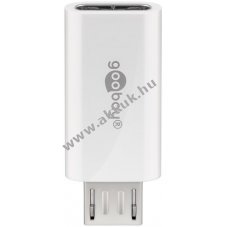 Goobay USB adapter Micro-USB aljzat USB-C dug� OTG 2,5W 0,5A 480Mbit/s USB2.0 feh�r