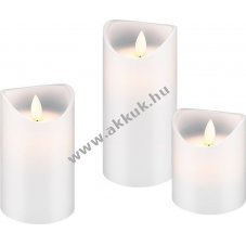 Goobay LED val�di viasz gyertya szett feh�r 3db/csomag - A k�szlet erej�ig