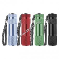 EMOS LED-es zsebl�mpa, eleml�mpa 9 LED-es +3db AAA elem z�ld
