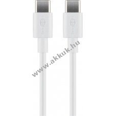 Goobay USB-C t�lt�- �s szinkroniz�l� k�bel 60W 3A 480Mbit/s 0,5m feh�r