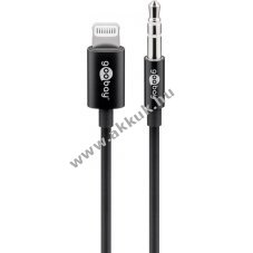Goobay Lightning audio k�bel Apple kompatibilis 3,5mm 1m fekete