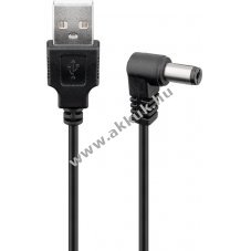 Goobay USB-A > DC k�bel 5V 1A 1,5m der�ksz�g� 2,1x5,5mm