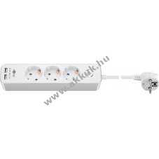 Goobay 3-as eloszt� kapcsol�val 2 USB porttal 1,5m k�bellel