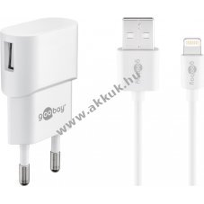 Goobay 5W Apple Lightning t�lt�k�szlet USB-A t�lt� �s 1,0m Apple Lightning-k�bel