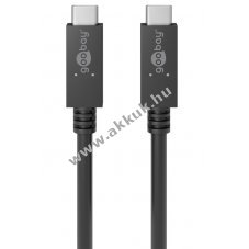 Goobay USB-C k�bel 1m 100W 5A 20Gbit/s USB3.2 fekete - A k�szlet erej�ig