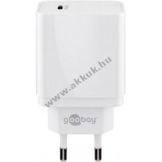 Goobay USB-C PD gyorst�lt� 18W feh�r 1x USB-C PD csatlakoz� - A k�szlet erej�ig