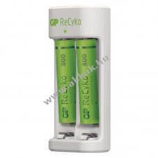 GP AA / AAA ceruza akkut�lt� Eco E211 + 2db AAA GP ReCyko 800 akku - Ki�rus�t�s - A k�szlet erej�ig