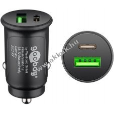Goobay aut�s gyorst�lt� 30W USB-C PD dupla USB (USB-A+USB-C) 12/24V iPhone 12 kompatibilis