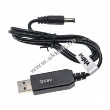 USB tlt kbel 5.5mm x 2.5mm Dc csatlakozval 5V/2A - 9V/0.9A