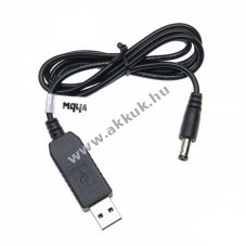 USB tlt kbel 5,5mm x 2,5mm DC csatlakozval 5V/2A - 12V/0.7A
