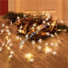 10 LED-es hpelyhes ezst fnysor idztvel melegfehr - Kirusts! - A kszlet erejig!