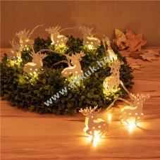 Rnszarvas 10LED-es, elemes (2xAA) fnyfzr, melegfehr, idzts