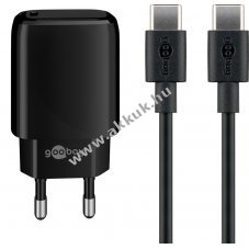 H�l�zati t�lt� k�szlet USB-C, 20W power delivery, fekete - A k�szlet erej�ig!